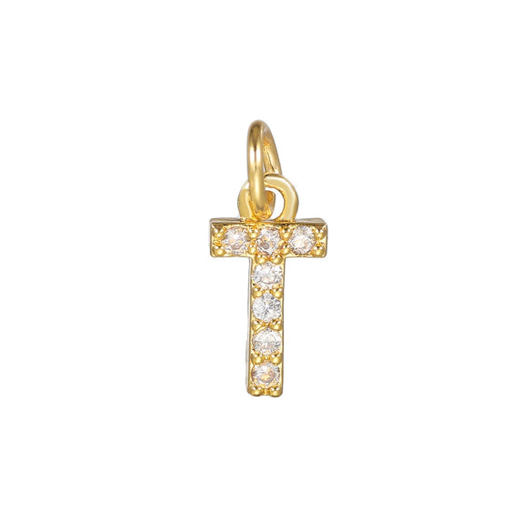 Copper Handmade Jewelry Accessories With Microinlaid Zircon And English Letters Electroplated