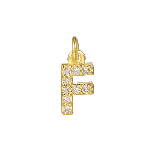 Copper Handmade Jewelry Accessories With Microinlaid Zircon And English Letters Electroplated
