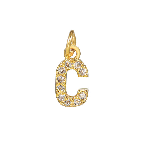 Copper Handmade Jewelry Accessories With Microinlaid Zircon And English Letters Electroplated