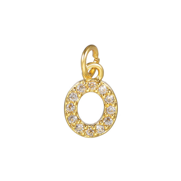 Copper Handmade Jewelry Accessories With Microinlaid Zircon And English Letters Electroplated