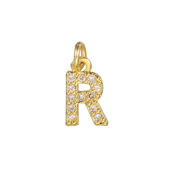 Copper Handmade Jewelry Accessories With Microinlaid Zircon And English Letters Electroplated