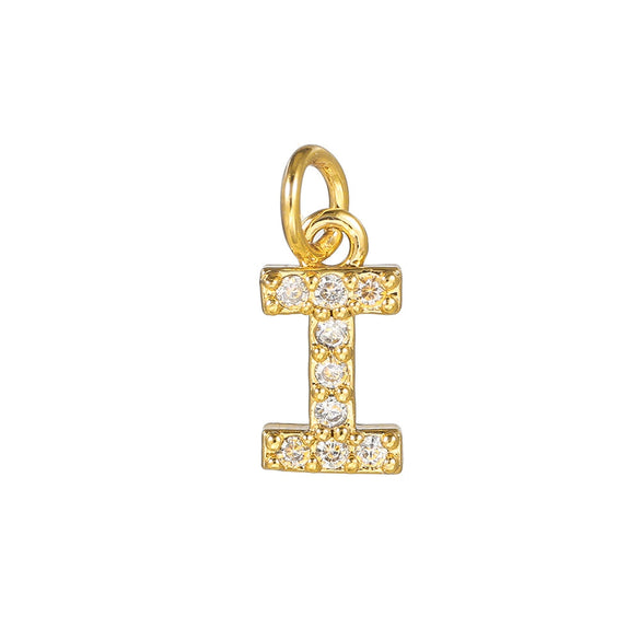 Copper Handmade Jewelry Accessories With Microinlaid Zircon And English Letters Electroplated
