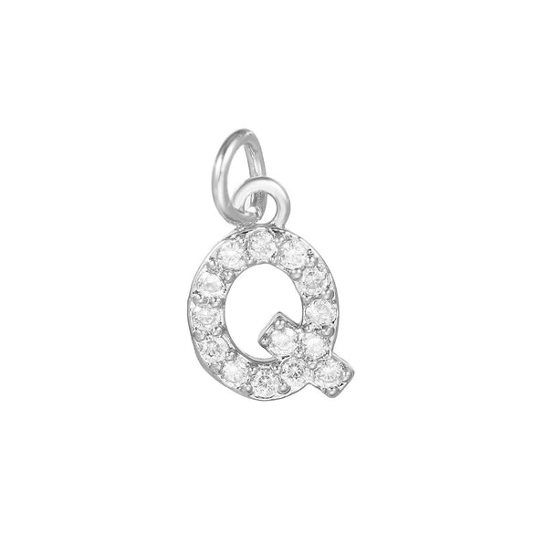 Copper Handmade Jewelry Accessories With Microinlaid Zircon And English Letters Electroplated