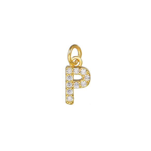Copper Handmade Jewelry Accessories With Microinlaid Zircon And English Letters Electroplated