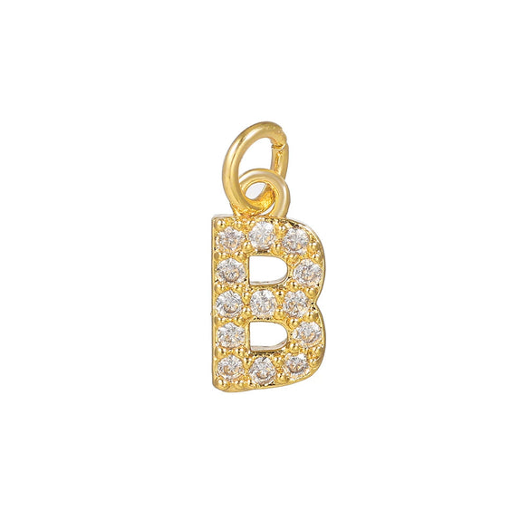 Copper Handmade Jewelry Accessories With Microinlaid Zircon And English Letters Electroplated