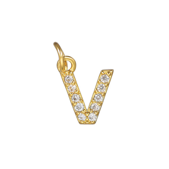 Copper Handmade Jewelry Accessories With Microinlaid Zircon And English Letters Electroplated