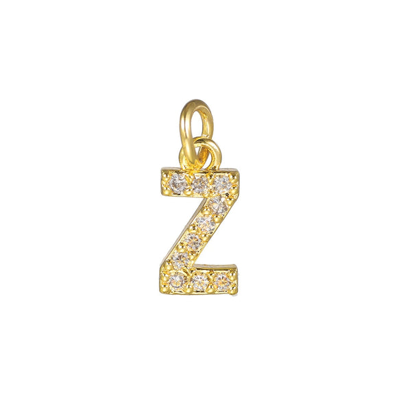 Copper Handmade Jewelry Accessories With Microinlaid Zircon And English Letters Electroplated