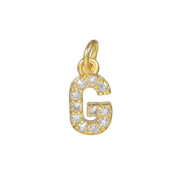 Copper Handmade Jewelry Accessories With Microinlaid Zircon And English Letters Electroplated