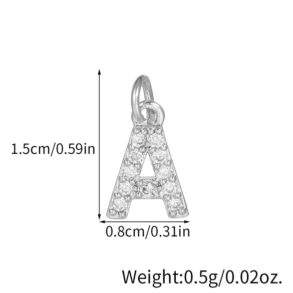 Copper Handmade Jewelry Accessories With Microinlaid Zircon And English Letters Electroplated