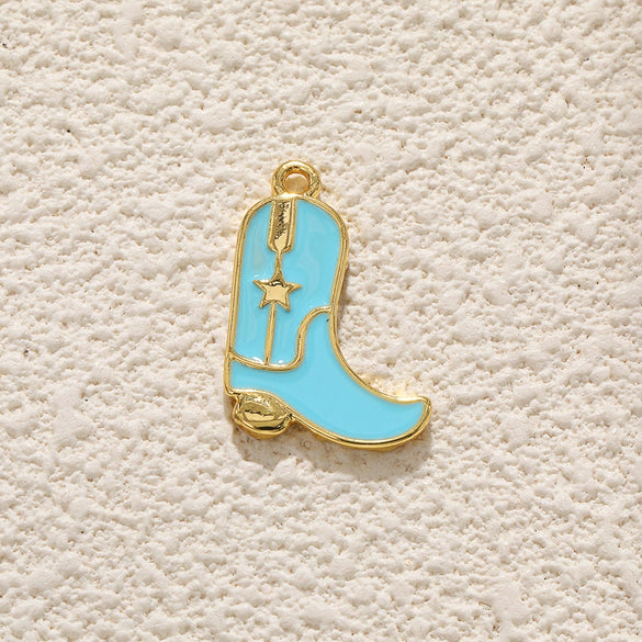 Copper Hat Boots Pendant With Dripping Oil Design And Vacuum Plating In 18K Gold Color
