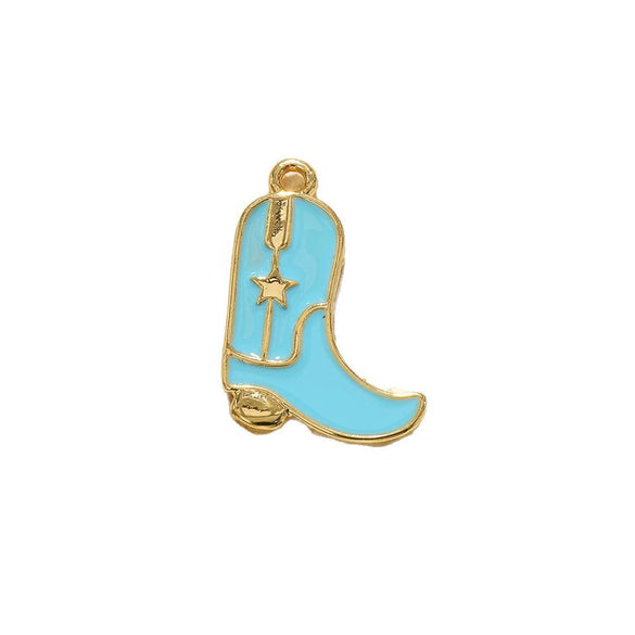 Copper Hat Boots Pendant With Dripping Oil Design And Vacuum Plating In 18K Gold Color