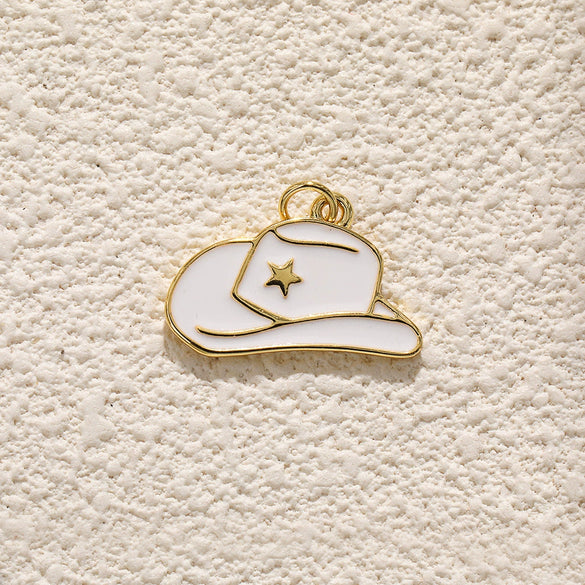 Copper Hat Boots Pendant With Dripping Oil Design And Vacuum Plating In 18K Gold Color