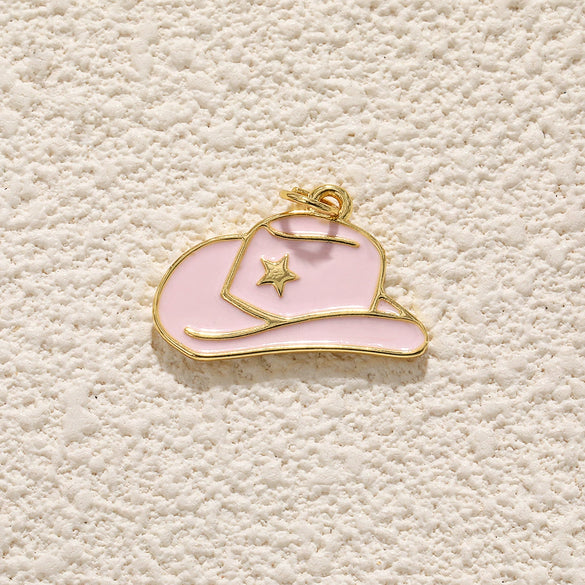 Copper Hat Boots Pendant With Dripping Oil Design And Vacuum Plating In 18K Gold Color