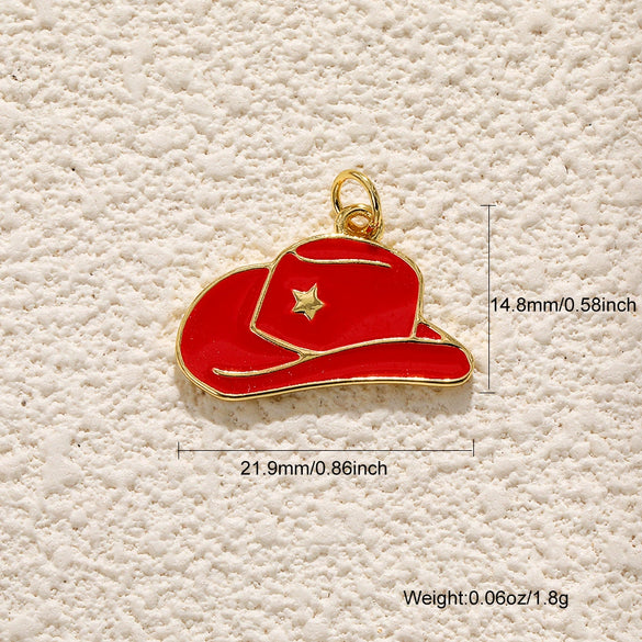 Copper Hat Boots Pendant With Dripping Oil Design And Vacuum Plating In 18K Gold Color