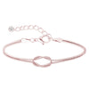 Copper Heart Knot Snake Chain Bracelet Electroplated Love Knot Couple Bracelet With Round Snake Bone Style For Unisex Wear