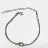 Copper Heart Knot Snake Chain Bracelet Electroplated Love Knot Couple Bracelet With Round Snake Bone Style For Unisex Wear
