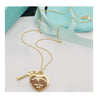 Copper Heart Lock And Key Pendant Necklace With Electroplated Finish Casual Couple Jewelry For Men And Women Unisex Regular Chain