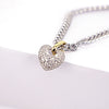 Copper Heart Pendant Necklace With Micro Paved Zircon And Gold Plated Water Wave Chain Classic Fashion Clavicle Necklace For Women