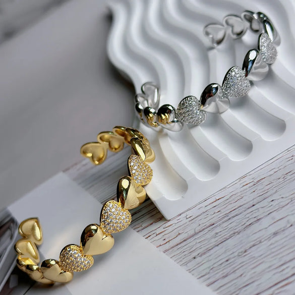 Copper Heart Shape Bangle