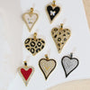 Copper Heart Shape Leopard Print Pendant Jewelry Accessories Plated With Gold