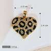 Copper Heart Shape Leopard Print Pendant Jewelry Accessories Plated With Gold