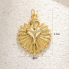Copper Heartshaped Geometric Cross Love Necklace Pendant With Zircon And Electroplating