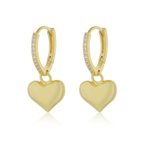 Copper Heartshaped Simple Fashion Earrings For Women