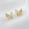 Copper Hollow Butterfly Animal Style Electroplated Women's Earrings