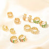 Copper Hollow Diamondembedded Electroplated Women's Earring