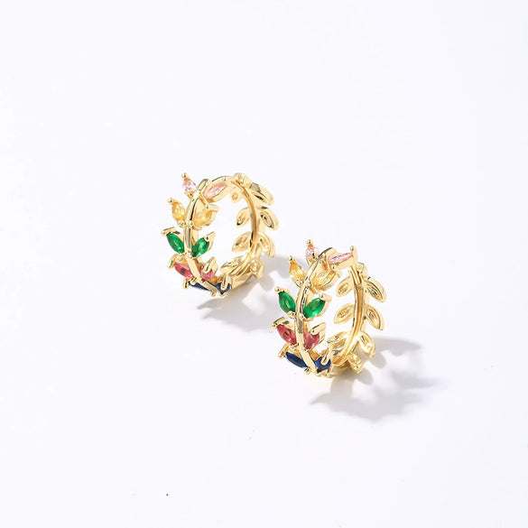 Copper Hollow Diamondembedded Electroplated Women's Earring
