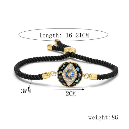 Copper IG Style Classic Style Devil's Eye Hand Of Fatima Plating Inlay Zircon Bracelets