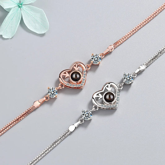 Copper IG Style Elegant Lady Plating Inlay Heart Shape Rhinestones Zircon Bracelets