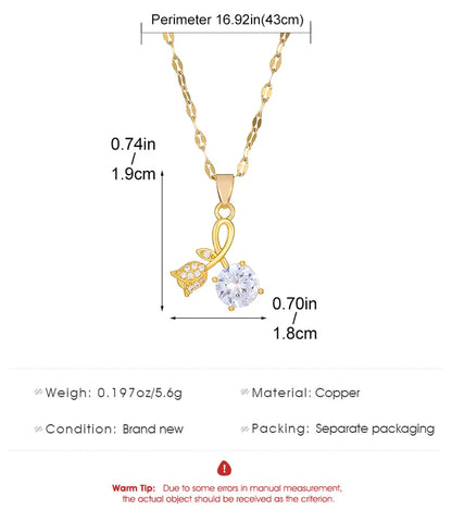 Copper IG Style Flower Pendant Necklace