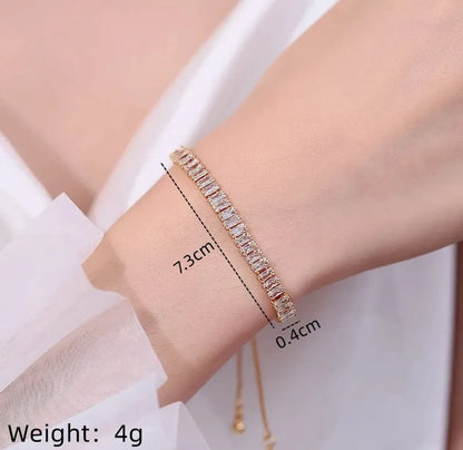 Copper Ig Style Geometric Artificial Diamond Zircon Bracelets