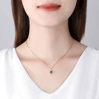 Copper IG Style Shiny Star Plating Inlay Zircon Pendant Necklace