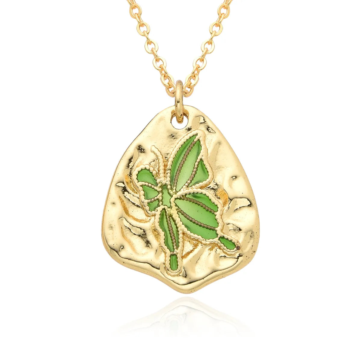 Copper IG Style Simple Style Butterfly Enamel Plating Inlay Zircon Pendant Necklace