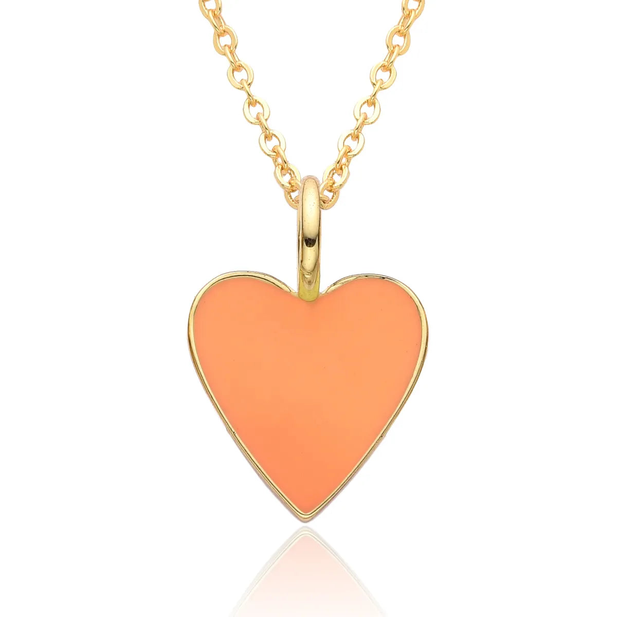 Copper IG Style Simple Style Heart Shape Enamel Plating Pendant Necklace