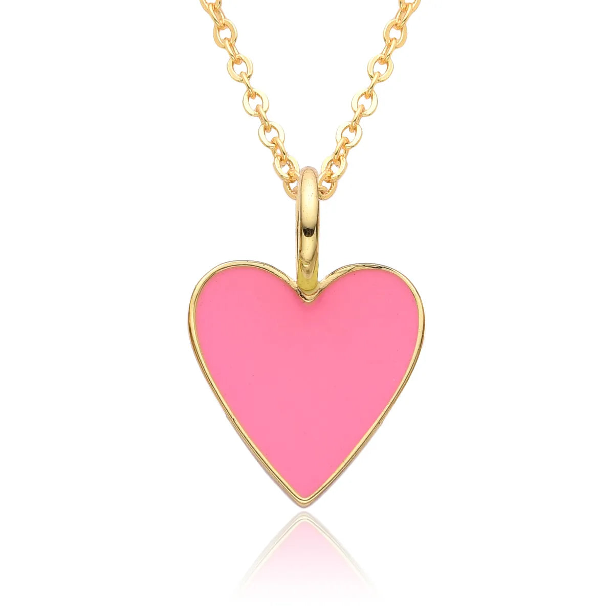 Copper IG Style Simple Style Heart Shape Enamel Plating Pendant Necklace