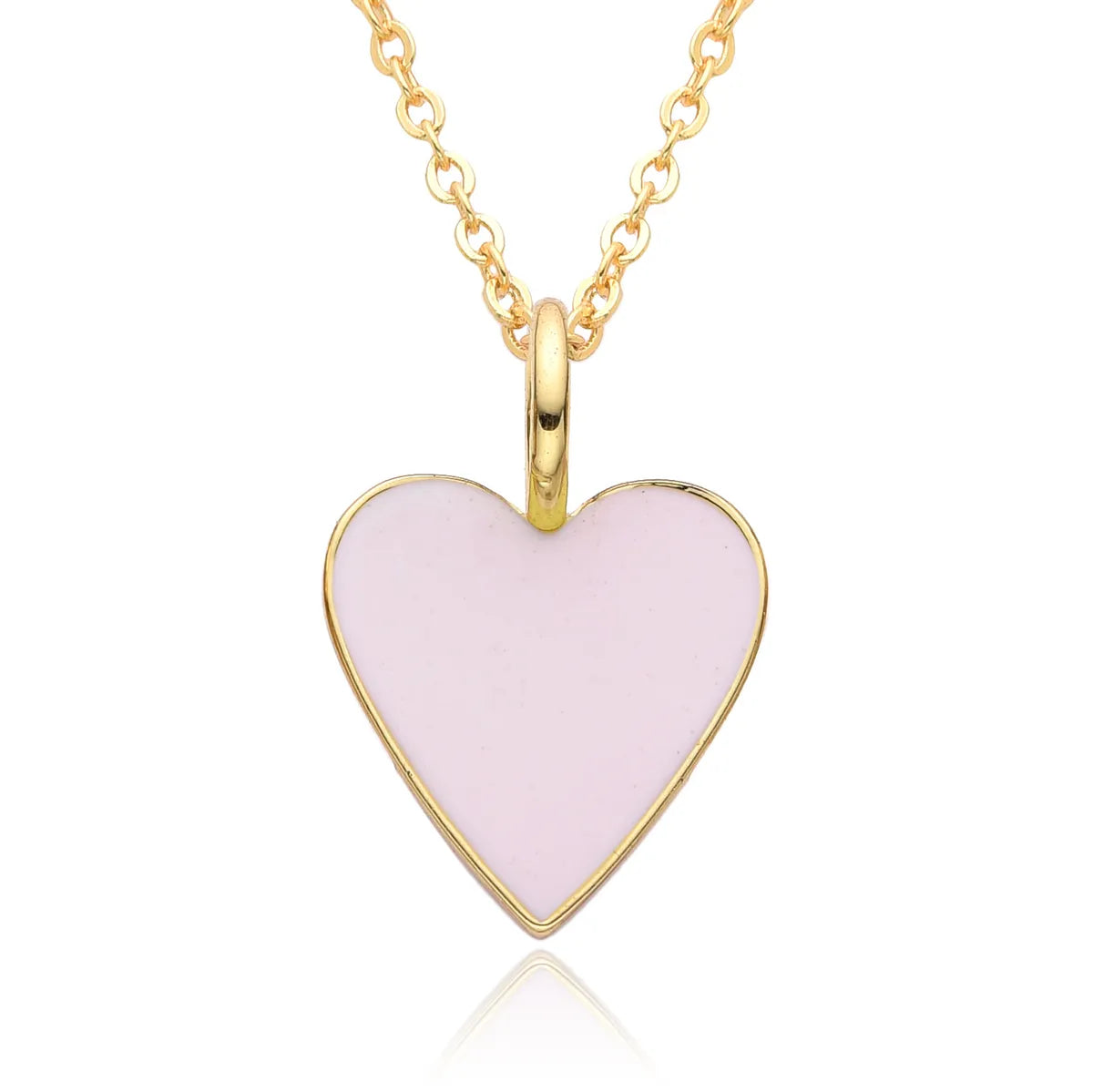 Copper IG Style Simple Style Heart Shape Enamel Plating Pendant Necklace