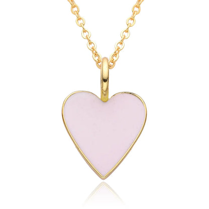 Copper IG Style Simple Style Heart Shape Enamel Plating Pendant Necklace