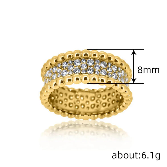 Copper IG Style Simple Style Inlay Geometric Zircon Rings