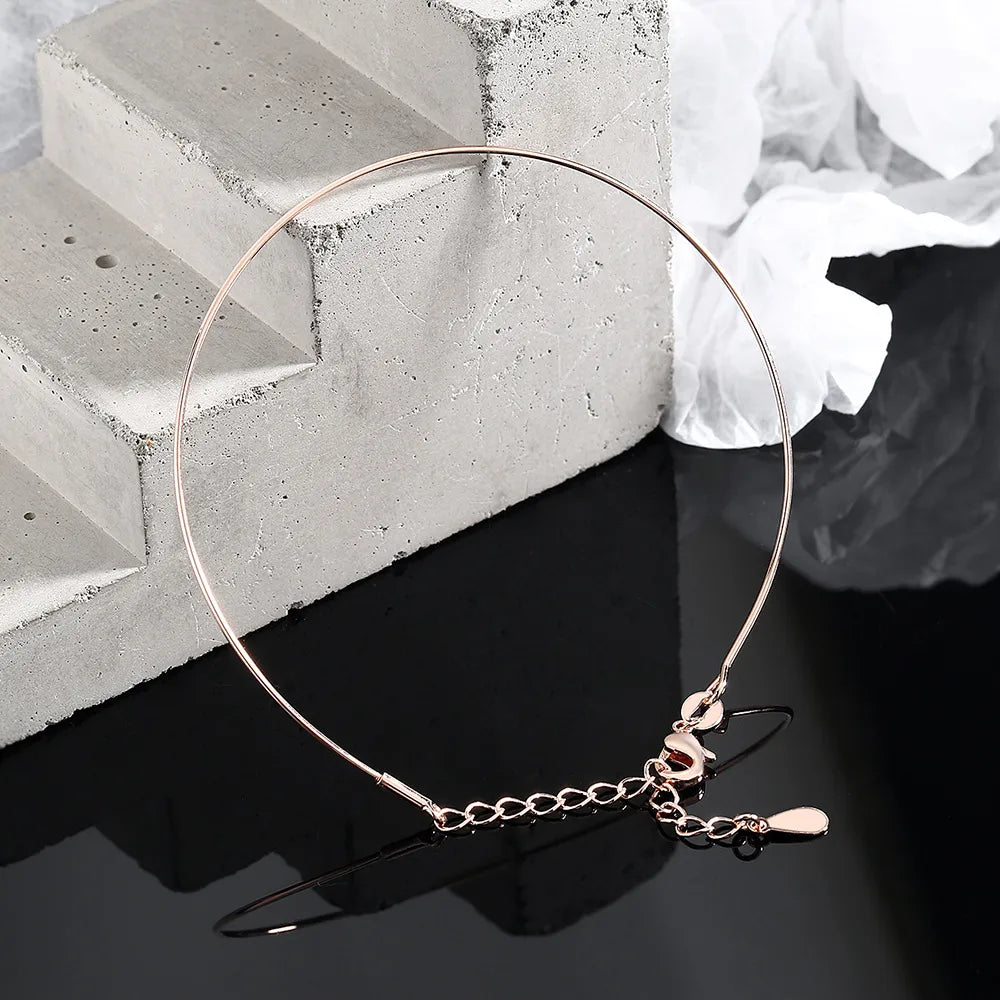 Copper IG Style Simple Style Plating Inlay Geometric Zircon Bangle