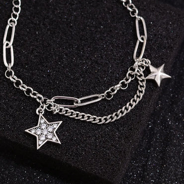 Copper IG Style Simple Style Star Chain Inlay Zircon Bracelets