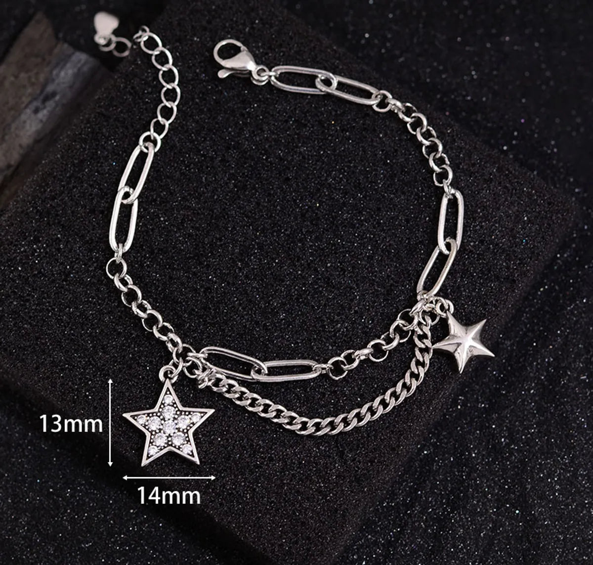 Copper IG Style Simple Style Star Chain Inlay Zircon Bracelets