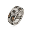 Copper Inlaid Colored Diamond Snake Pattern Leopard Print Hiphop Heart Geometric Ring For Women Dripping Oil
