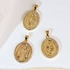Copper Inlaid Colorful Zircon Oval Pendant Jewelry Electroplated Necklace
