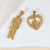 Copper Inlaid Colorful Zircon Oval Pendant Jewelry Electroplated Necklace