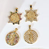 Copper Inlaid Colorful Zircon Oval Pendant Jewelry Electroplated Necklace