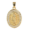 Copper Inlaid Colorful Zircon Oval Pendant Jewelry Electroplated Necklace