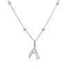 Copper Inlaid Round Diamond Geometric Letter Pendant Necklace With Ball Chain